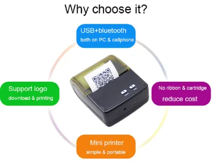 Police batch pocket thermal printer connected with mobile phone