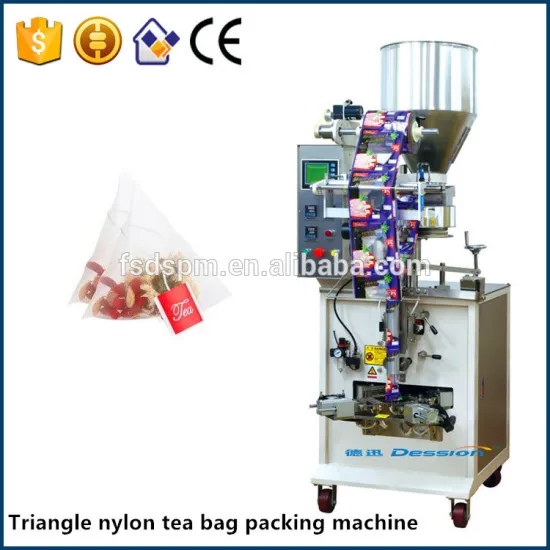 Small vertical mutil-function automatic triangle tea nylon tridimensional bag filling packing machine manufacturer
