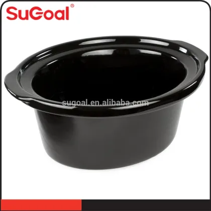 SuGoal 3.5-Quart Slow Cooker in Stainless Steel, Purple Clay