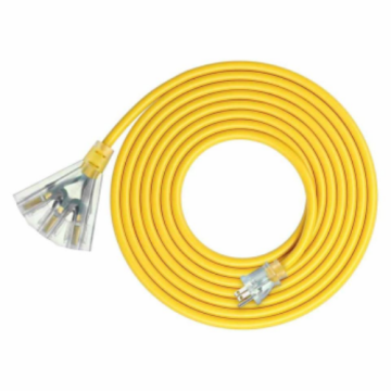 Cable de extensión de 3 salidas pesadas de 12/3 iluminadas