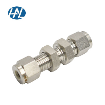 Haoliu SS316 Stainless Steel High Pressure Bulkhead Union Tube Fittings 2~25mm