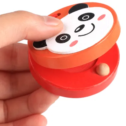 Wooden Castanets - Early Education Cartoon Animal Pattern Orff Children's Musical Instrument Toy for Kids