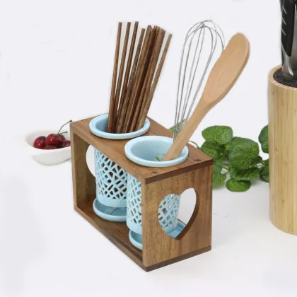 Wooden Kitchen Utensils Set chopsticks kitchenware holder