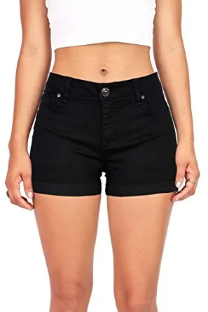 Women's Juniors Perfect Fit Mid-Rise Denim Shorts