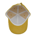 Aangepaste gele corduroy honkbalpet