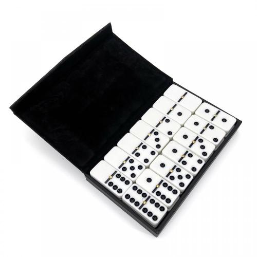 Customize White Domino Game Set With Leather Box