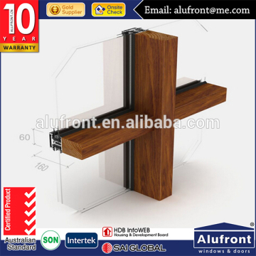 Profil komposit aluminium-kayu untuk dinding tirai/ruang berjemur