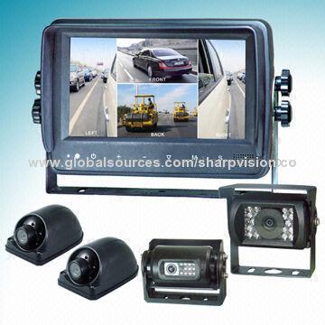 LCD CCTV Quad Monitor with 7-inch Digital Monitor, Waterproof Capacity Equal to IP69K Standard