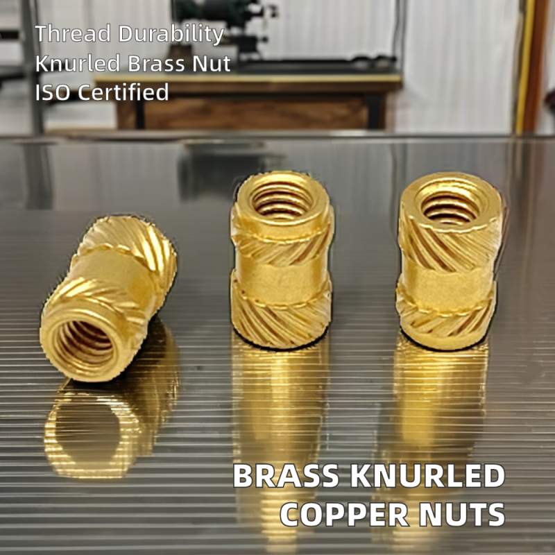 M2.5 Threaded Inserts Nuts for Wood Fasteners Types Brass Knurled Embedded Hole Copper Nut Passivated Hex Nut Mining Application