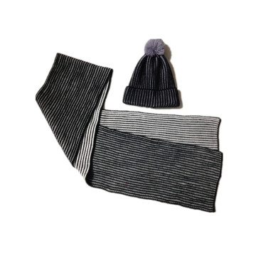Popular new style best selling winter knitted hats scarves for adult