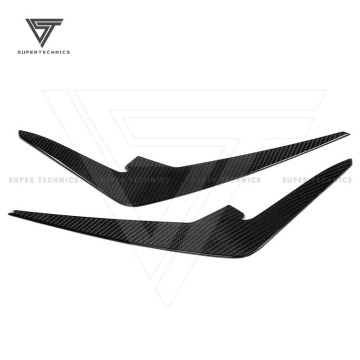 GT Style Dry Carbon Fiber Front Bumper Canards for Audi RS6 2019-2023