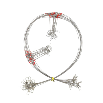 Stainless Steel Fishing Wire Rigs with Leader Trace Swivel Snap