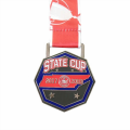 Custom glitter enamel metal heart medal