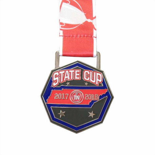 Custom state race enamel cup medal