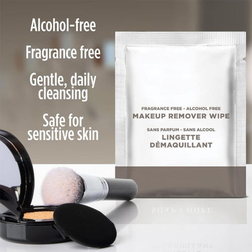 Na -customize na indibidwal na nakabalot na mga wipe ng pampaganda ng paglalakbay