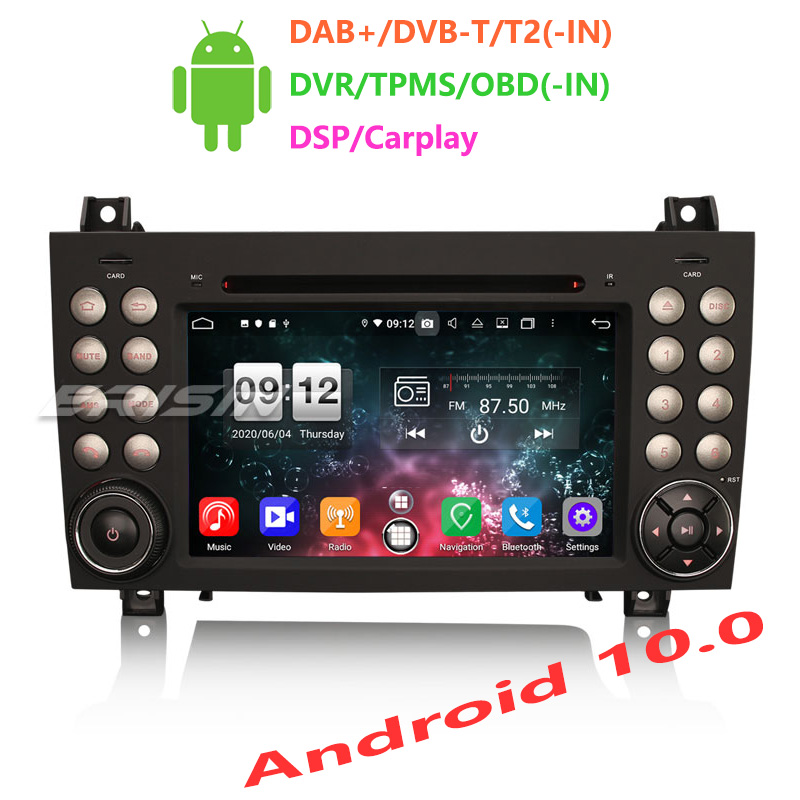 Erisin ES8740S 7" Android 10.0 Octa Core 4GB RAM Car DVD Player DSP Carplay for Benz SLK R171