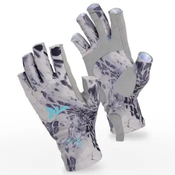 Polyester Sun Protection Flexible Breathable Fishing Fingerless Gloves
