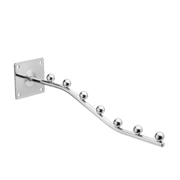 Chrome Plating Wall-Mounted Screw Fix Waterfall Display Hook for Fashion