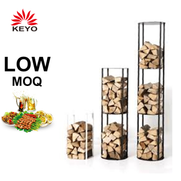 Fireplace Accessory Metal Smart Log Holder Rack Wrought Iron Firewood Holder