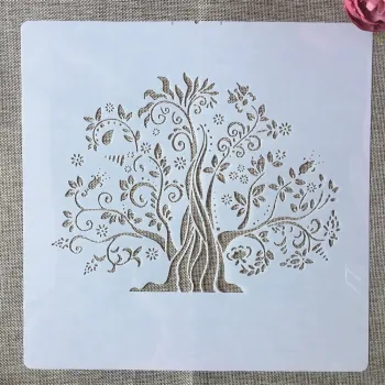 30*30cm Mandala Tree DIY Layering Stencils Wall Painting Scrapbook Coloring Embossing Album Decorative Template