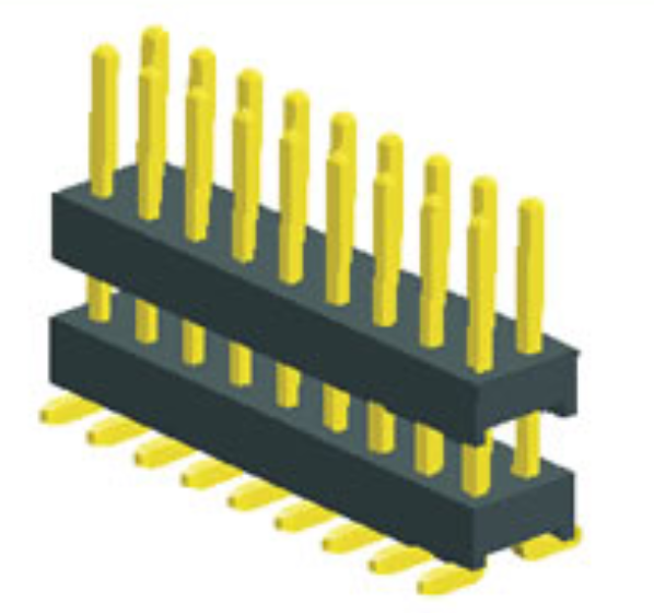 2.00mm Pin Header Dual Row Double Plastic SMT