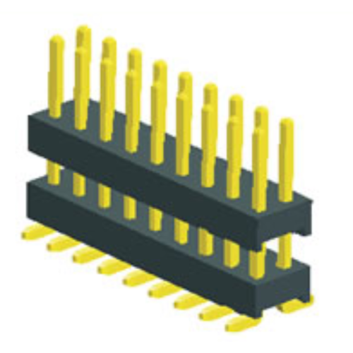 2.00mm Pin Header Dual Row Double Plastic SMT