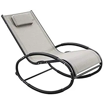 Breathable Fabric Zero Gravity Rocking Sun Lounger for Relaxation