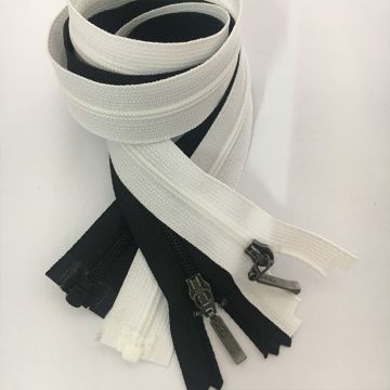 Cremalleras de nylon blanco o negro para prendas