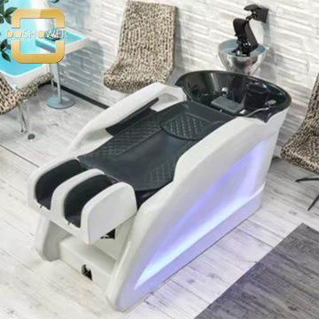 Contemporary White Leather Shampoo Bed for Salons and Hotels