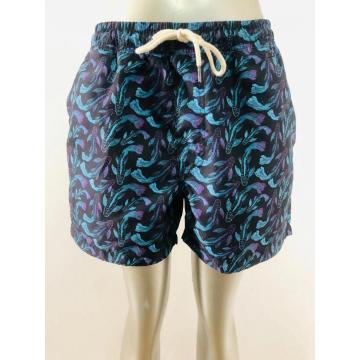 Blå och lila koi trycker för män strandshorts