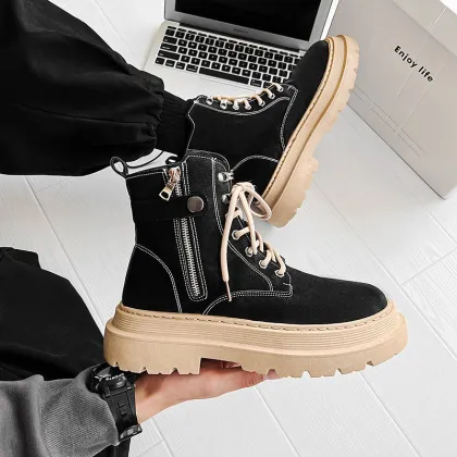 Men's Autumn Winter Leather Boots: Casual Work & Martin Boots