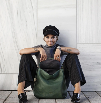 Red one-shoulder hobo bag large capacity