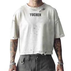 Terry Oversized Distressed Rip Tshirt Men