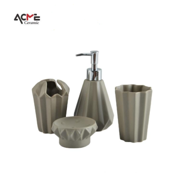 Wholesale Nordic Luxury Bathroom Vanity Tray Decor: 4-Piece Ceramic Bath Set Collection