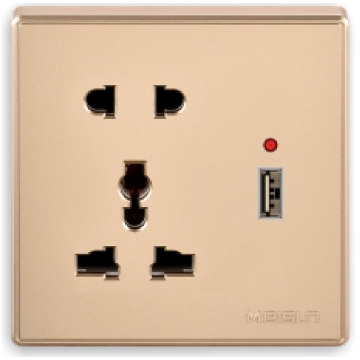 Twee en drie pin multifunctionele socket met USB