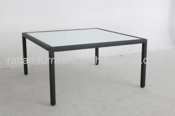 Modern Furniture Pe Rattan Restaurant Dining Room Sets Square Table 