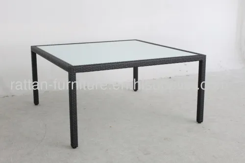 Modern Furniture Pe Rattan Restaurant Dining Room Sets Square Table 