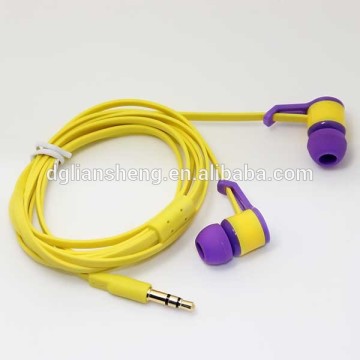 Comfortable new plastic promotional earphones, earbuds with customized logo print