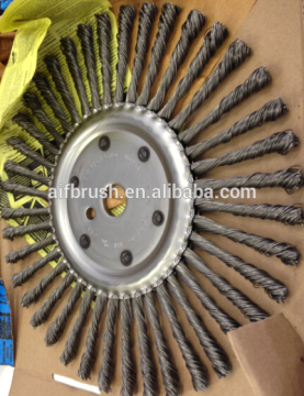 Full Cable Stringer Bead Knot Wire Wheel Brush for road cleaning