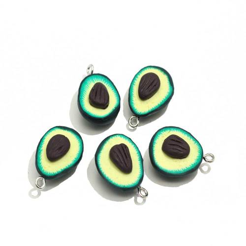 Popular Kawaii Avocado Shaped Earrings Polymer Clay Slice 100pcs/bag Fashional Accessories DIY Craft Decoration