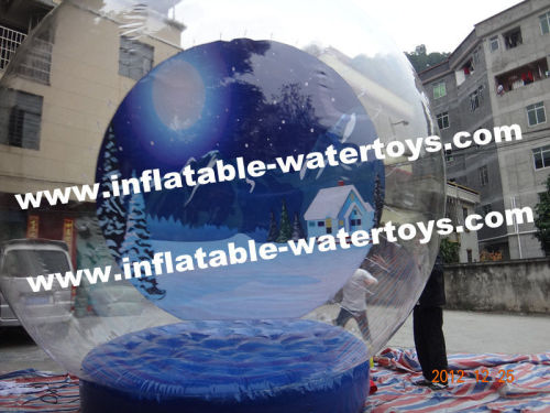 Christmas Promotion Pvc Tarpaulin Pvc Human Inflatable Snow Globe 0.6mm