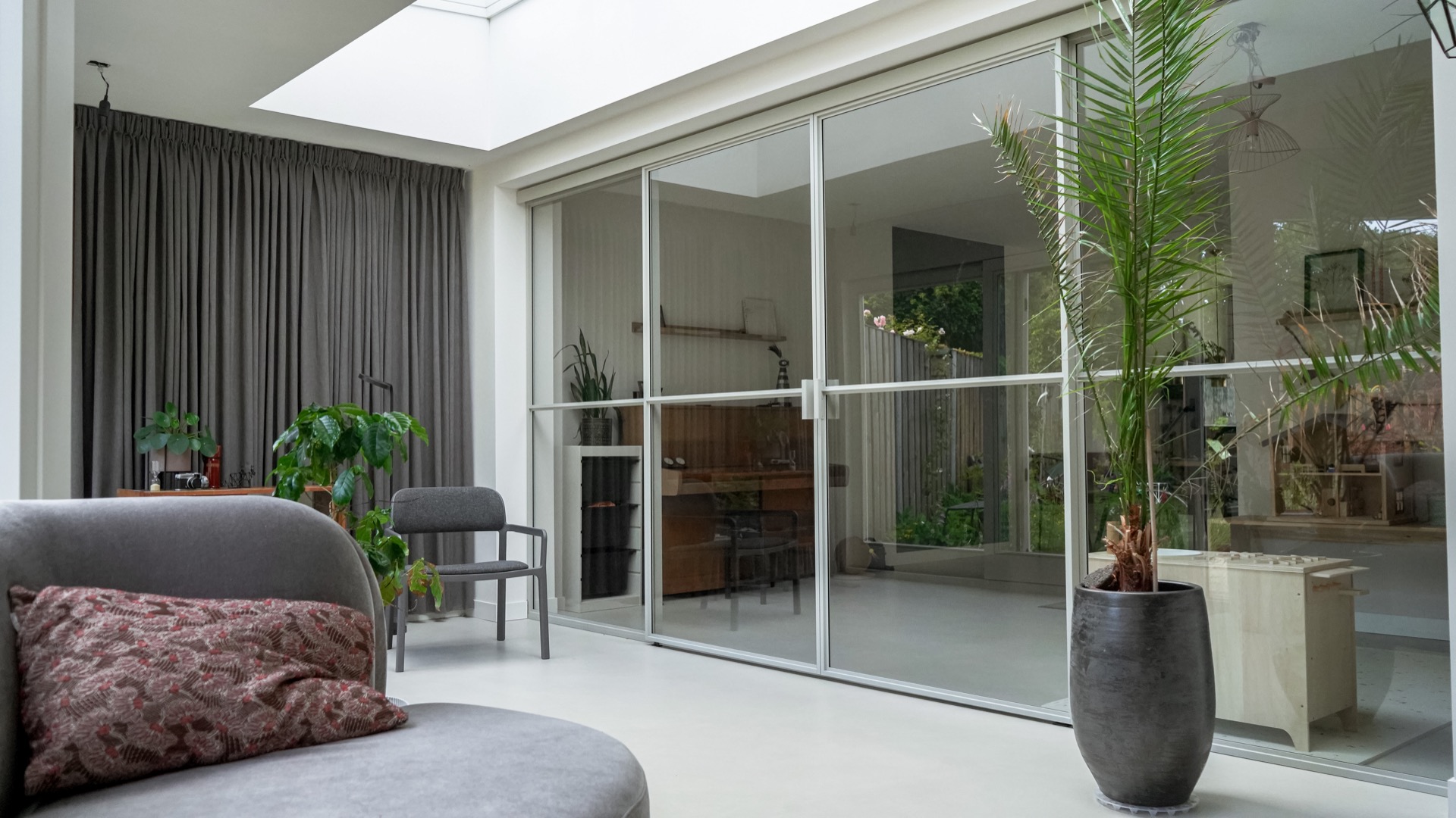sliding door with grill