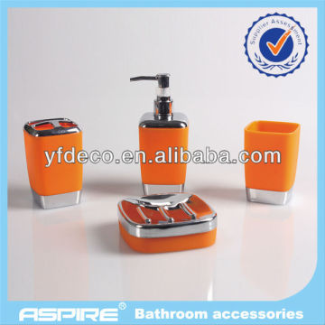 orange color bathroom accessories