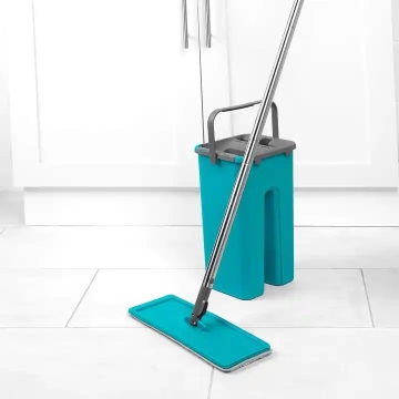 360-Degree Microfiber Wet & Dry Home Floor Cleaning Mop Set: New Design for Hand Washing