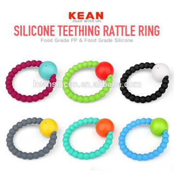 2016 Food grade Bpa free baby soft Rattle toys/ring the bell