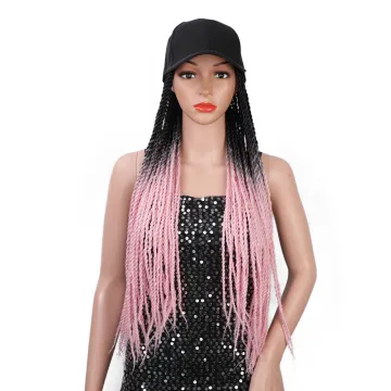 Aisi Hair Heat Resistant Synthetic Baseball Hat With Crochet Twist Braiding Hair Extension For Black Women Synthetic Hair Wigs
