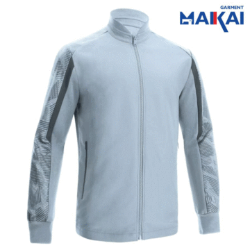 Jaqueta masculina com zíper e ajuste elástico para esportes