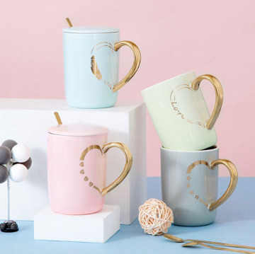 Noordse ontbijt koffiekopje met dekking en lepel - aangepaste groothandel geschenkdoos