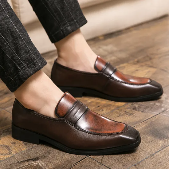 Men Dress Shoes 2020 Autumn Luxury Business Shoes PU Leather ointed Toe Oxfords Loafers Pointed Toe Wedding Party Male Shoes