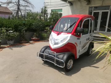 Red beautiful neighborhood electric car
